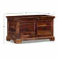 HAND CARVED SOLID WOOD STORAGE TRUNK WITH DRAWERS AND RING HANDLES
