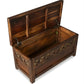 MODERN GEOMETRIC DESIGN SHEESHAM WOOD STORAGE TRUNK