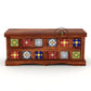 HANDCRAFTED TILE INLAY WOODEN STORAGE TRUNK