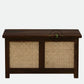 CLASSIC CANE PANEL WOODEN STORAGE TRUNK WITH DARK FINISH