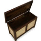 CLASSIC CANE PANEL WOODEN STORAGE TRUNK WITH DARK FINISH
