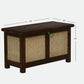 CLASSIC CANE PANEL WOODEN STORAGE TRUNK WITH DARK FINISH