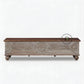 HANDCARVED ROUND MOTIF WOODEN STORAGE TRUNK WITH DUAL TONE FINISH