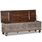 HANDCARVED ROUND MOTIF WOODEN STORAGE TRUNK WITH DUAL TONE FINISH