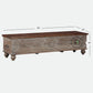 HANDCARVED ROUND MOTIF WOODEN STORAGE TRUNK WITH DUAL TONE FINISH