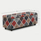 UPHOLSTERED GEOMETRIC FABRIC STORAGE TRUNK WITH PADDED TOP