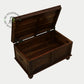 CLASSIC ELEPHANT CARVED SHEESHAM WOOD STORAGE TRUNK