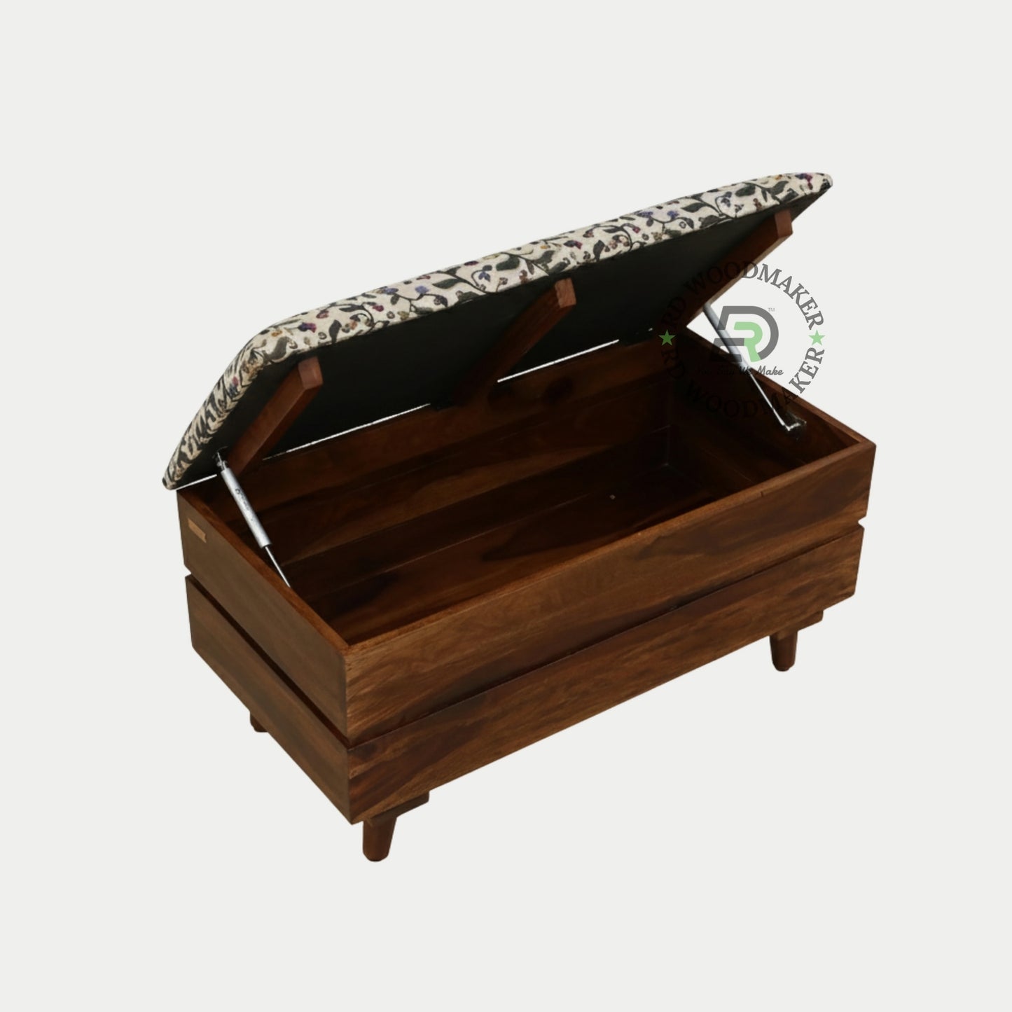 UPHOLSTERED TOP WOODEN STORAGE BENCH TRUNK