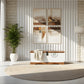 MODERN WHITE WOOD STORAGE TRUNK WITH METAL LOCK