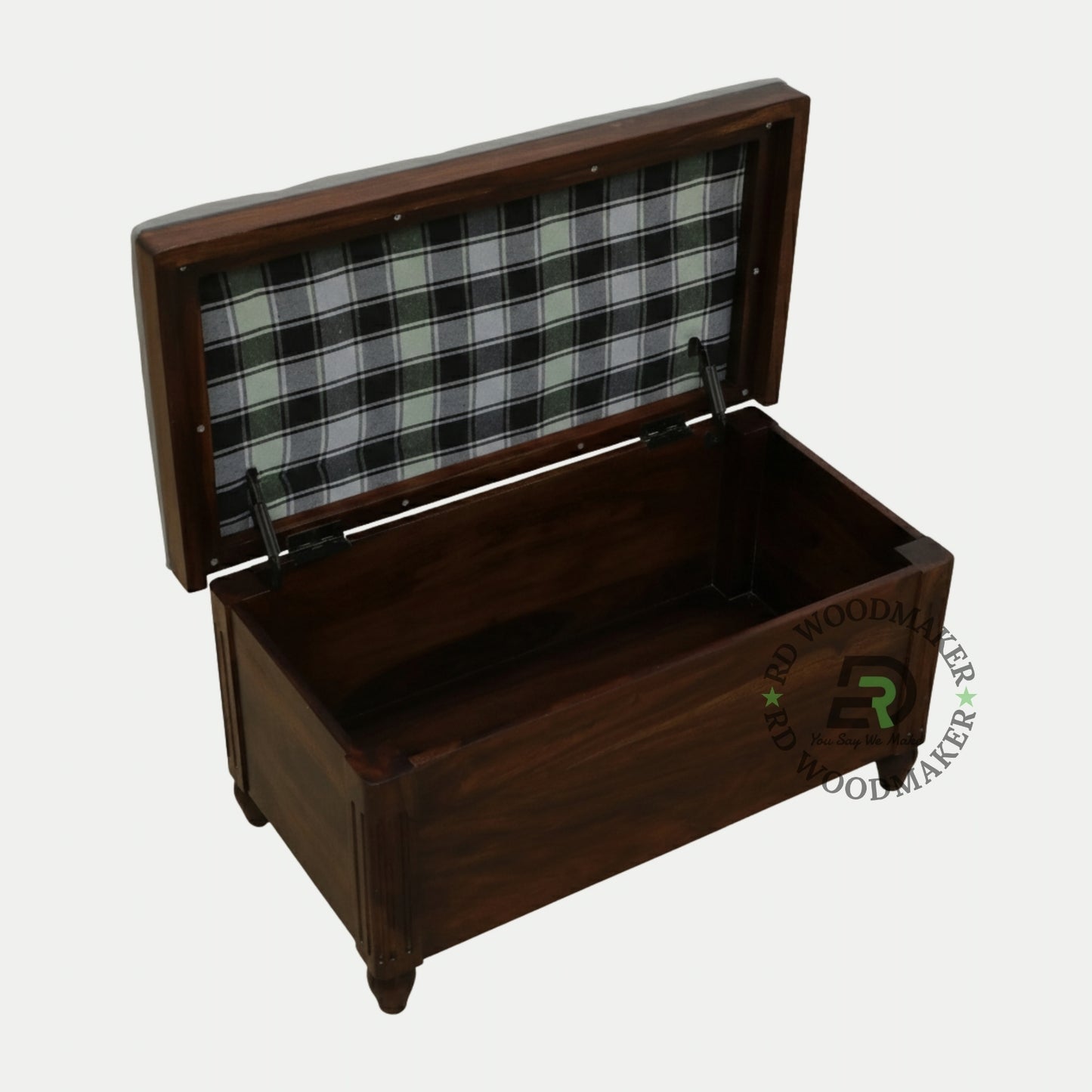 MINIMAL UPHOLSTERED WOODEN STORAGE BENCH TRUNK