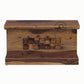 SOLID SHEESHAM WOOD CARVED PANEL STORAGE TRUNK