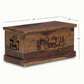SOLID SHEESHAM WOOD CARVED PANEL STORAGE TRUNK