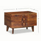 MODERN GEOMETRIC PANEL SHEESHAM WOOD STORAGE TRUNK
