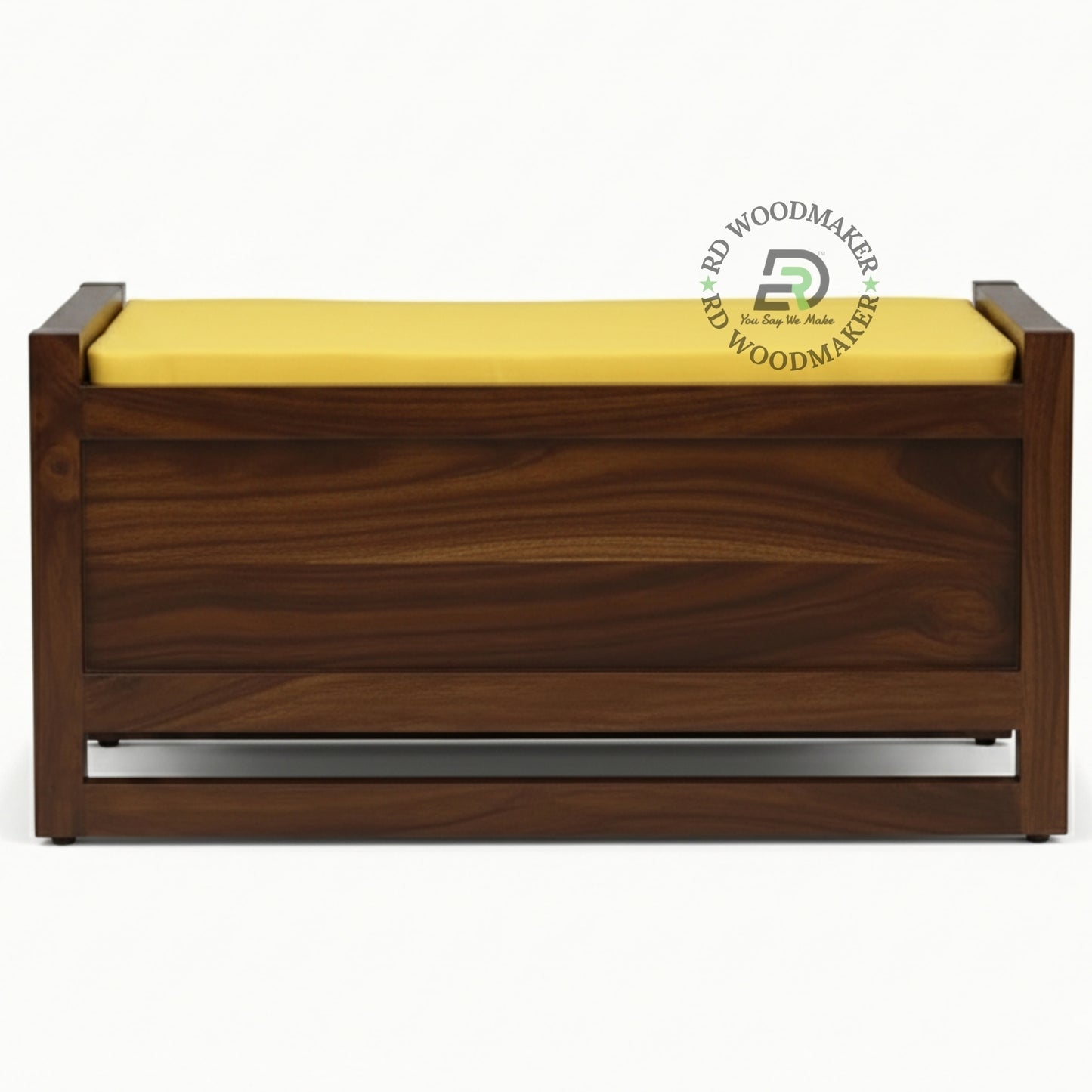 UPHOLSTERED TOP WOODEN STORAGE BENCH TRUNK