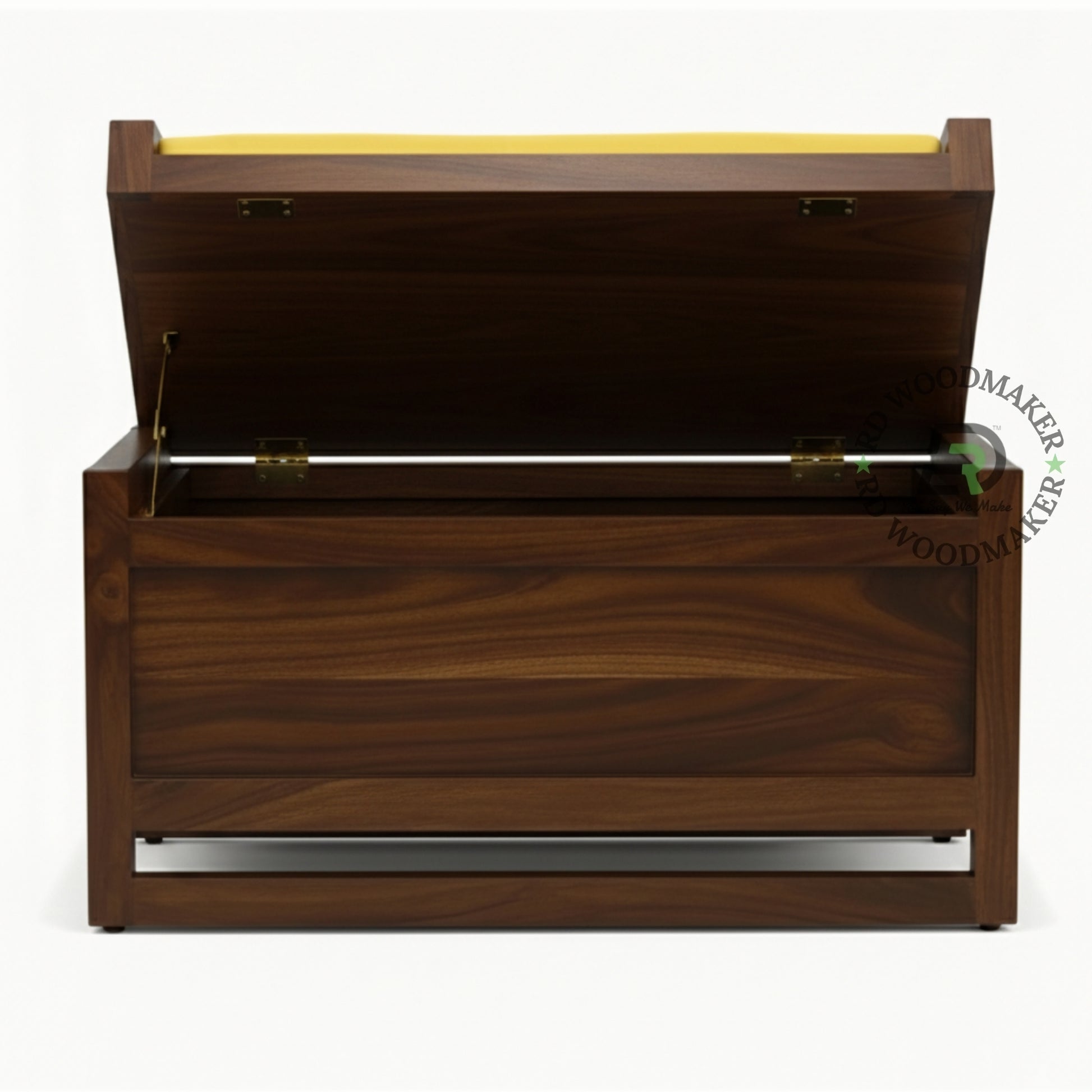 UPHOLSTERED TOP WOODEN STORAGE BENCH TRUNK