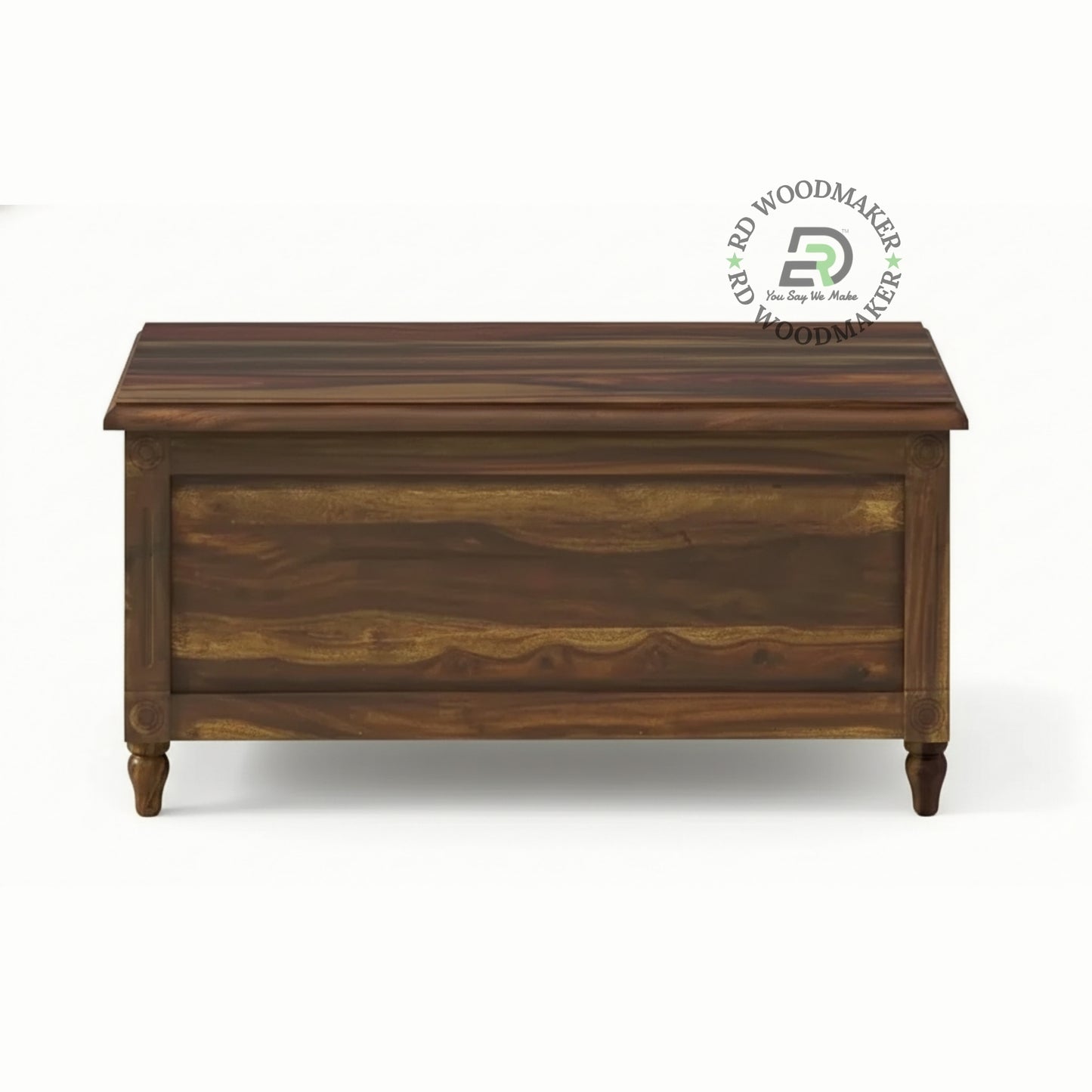 CLASSIC SOLID WOOD STORAGE TRUNK WITH TURNED LEGS