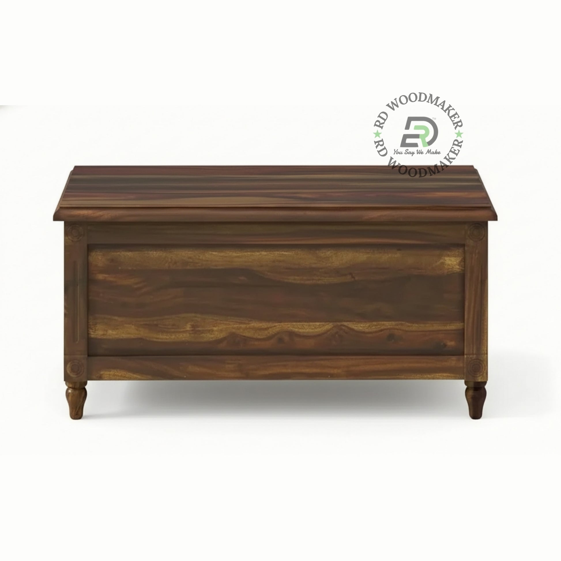 CLASSIC SOLID WOOD STORAGE TRUNK WITH TURNED LEGS