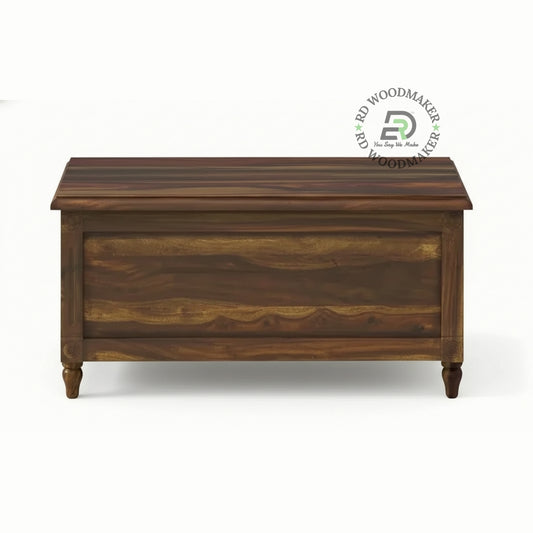 CLASSIC SOLID WOOD STORAGE TRUNK WITH TURNED LEGS