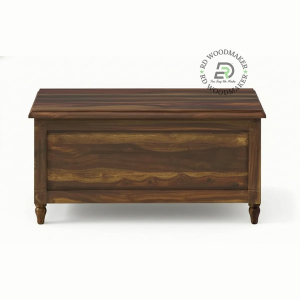 CLASSIC SOLID WOOD STORAGE TRUNK WITH TURNED LEGS