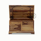 SOLID WOOD SLATTED PANEL STORAGE TRUNK CHEST