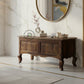 CLASSIC CURVED LEG WOODEN STORAGE TRUNK WITH DRAWER DESIGN