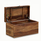 SHEESHAM WOOD LOCKABLE STORAGE TRUNK WITH METAL LATCH
