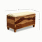 MODERN UPHOLSTERED TOP WOODEN STORAGE BENCH TRUNK