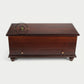 CLASSIC DARK WOOD STORAGE TRUNK WITH DRAWER & TURNED LEGS