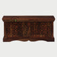HANDCARVED JALI DESIGN WOODEN STORAGE TRUNK