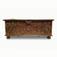 TRADITIONAL HANDCARVED FLORAL WOODEN STORAGE TRUNK
