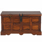 CLASSIC PANEL DESIGN SOLID WOOD STORAGE TRUNK WITH METAL LOCK