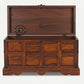 CLASSIC PANEL DESIGN SOLID WOOD STORAGE TRUNK WITH METAL LOCK