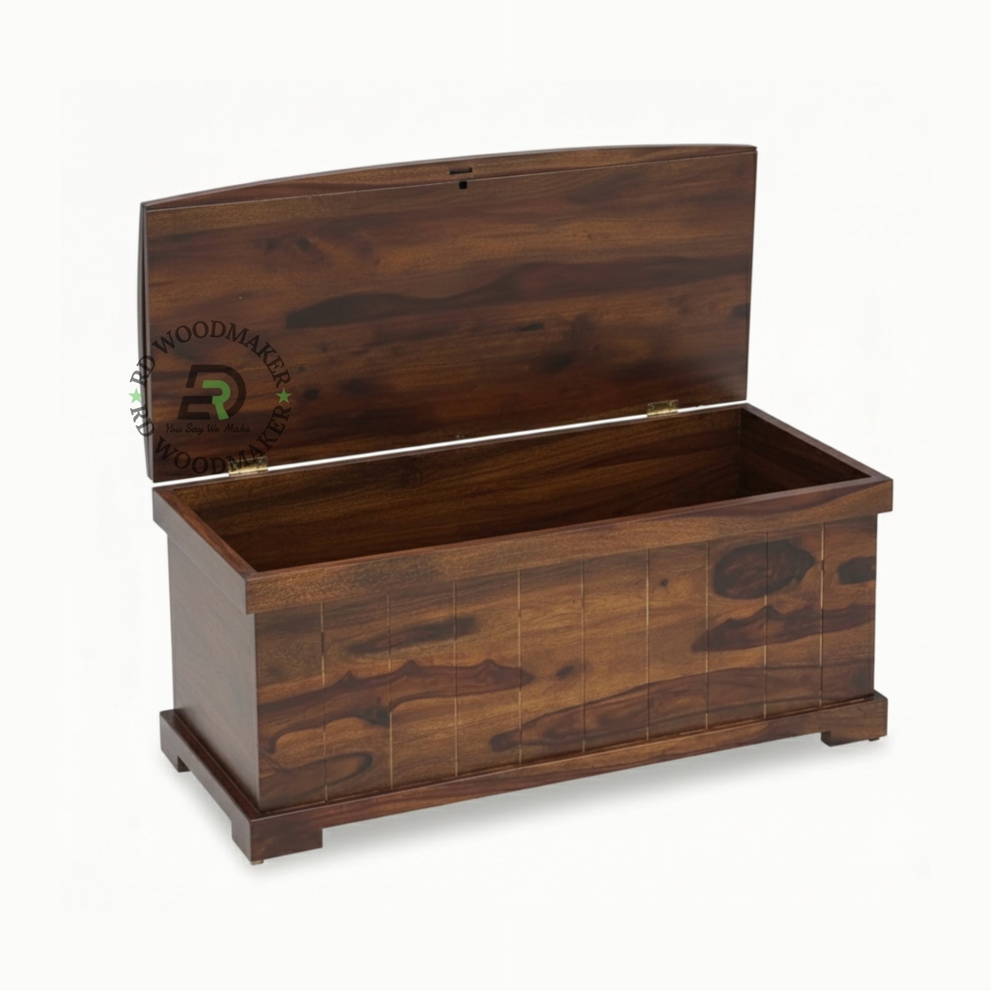 SIMPLE SOLID WOOD STORAGE TRUNK WITH NATURAL GRAIN FINISH
