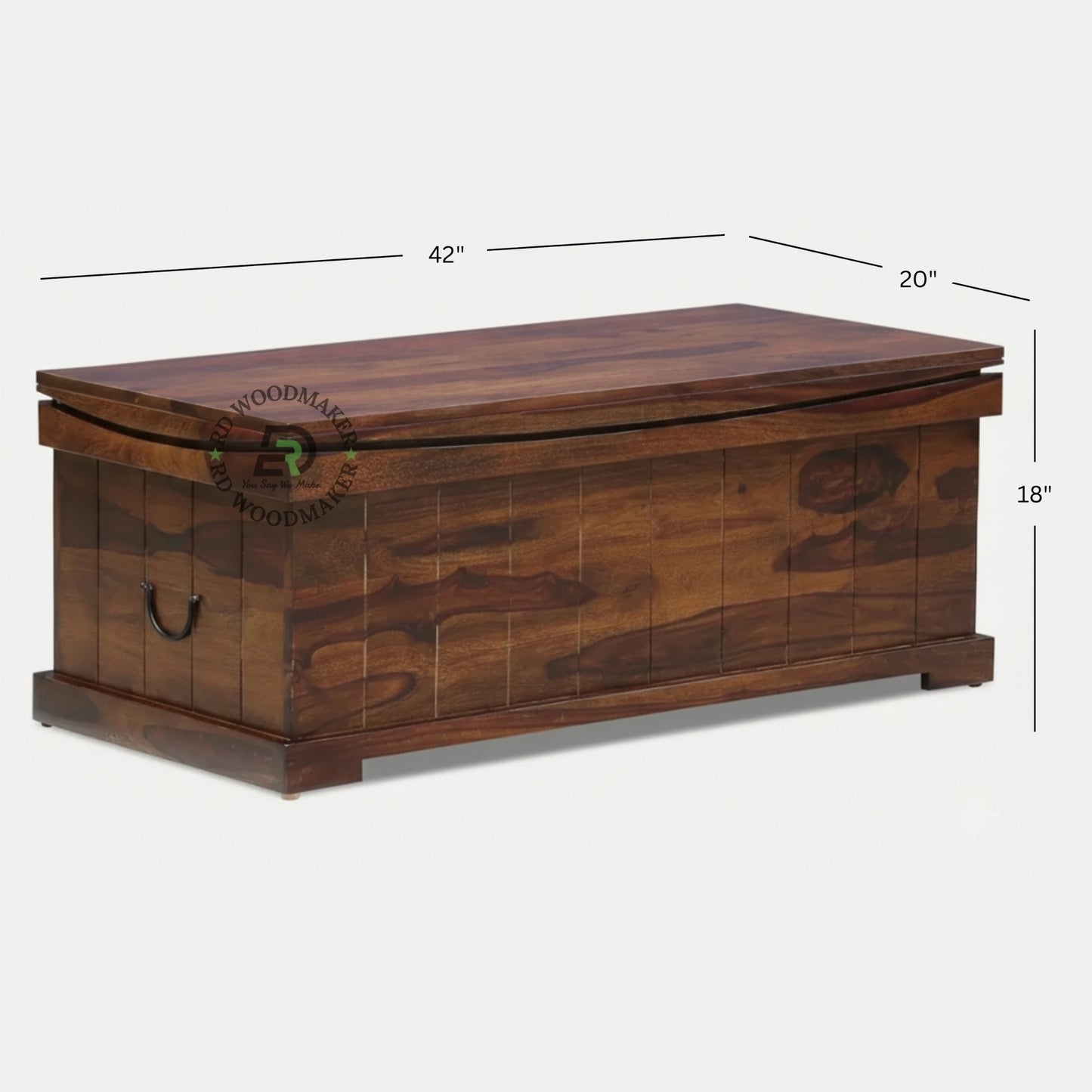 SIMPLE SOLID WOOD STORAGE TRUNK WITH NATURAL GRAIN FINISH