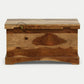 NATURAL SHEESHAM WOOD STORAGE TRUNK WITH CURVED BASE DESIGN