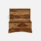 NATURAL SHEESHAM WOOD STORAGE TRUNK WITH CURVED BASE DESIGN