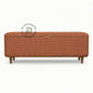 UPHOLSTERED ORANGE FABRIC STORAGE WOODEN TRUNK BENCH
