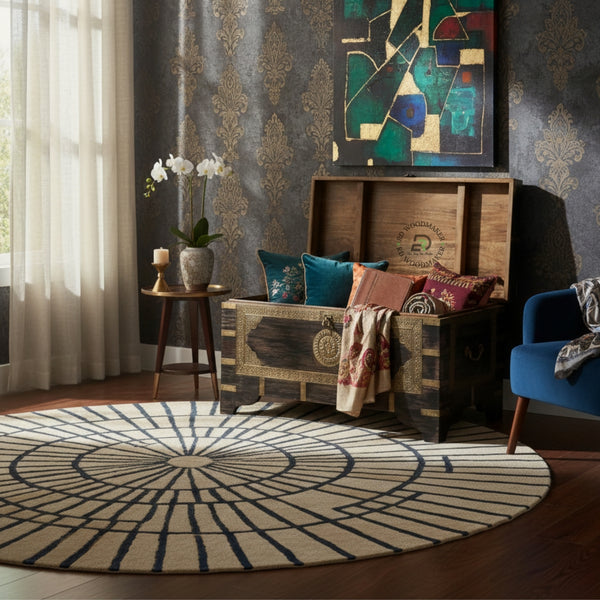 DISTRESSED BLACK ANTIQUE STYLE WOODEN STORAGE CHEST WITH METAL DETAILS