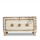 RUSTIC WHITE DISTRESSED HANDCRAFTED STORAGE TRUNK WITH METAL DETAILING