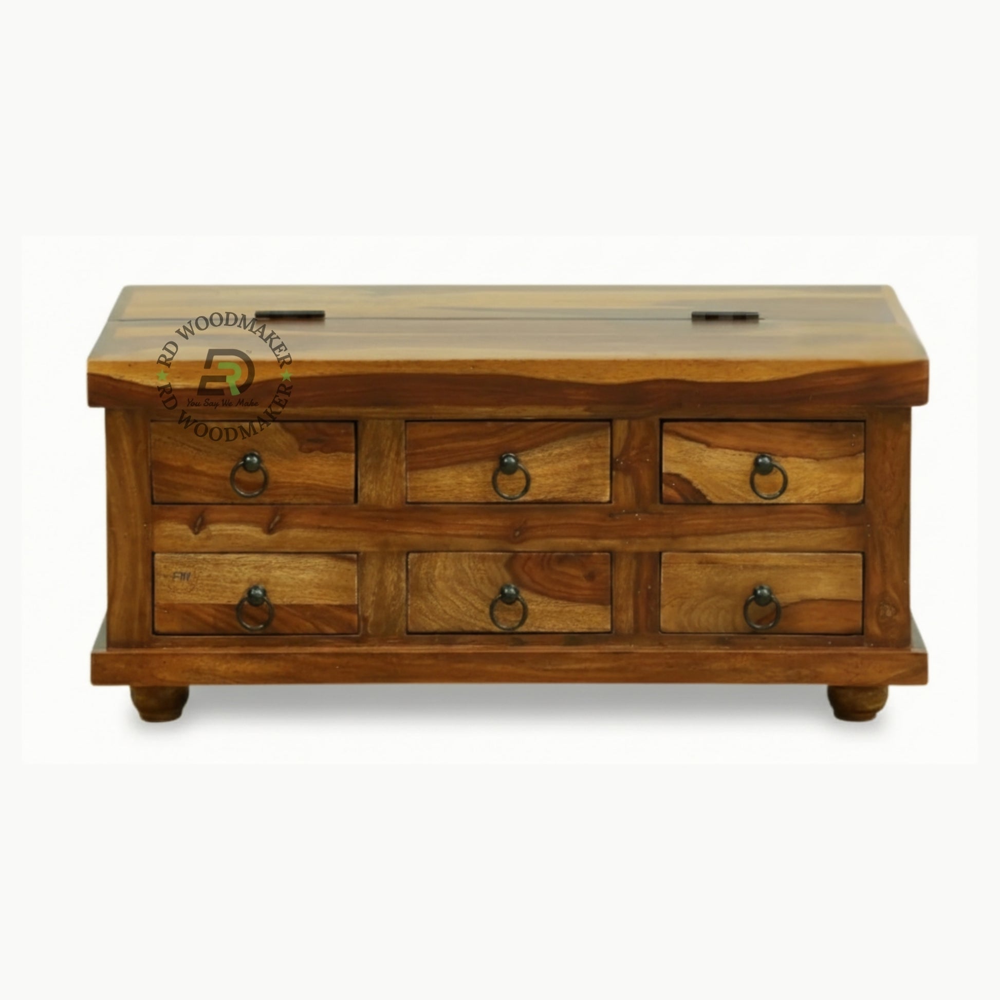 CLASSIC SOLID WOOD 6-DRAWER STYLE STORAGE TRUNK