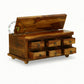 CLASSIC SOLID WOOD 6-DRAWER STYLE STORAGE TRUNK