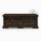 CLASSIC SHEESHAM WOOD RUSTIC GRID STORAGE TRUNK