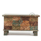 GEOMETRIC PATTERN HANDPAINTED WOODEN STORAGE TRUNK