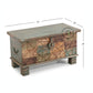 GEOMETRIC PATTERN HANDPAINTED WOODEN STORAGE TRUNK
