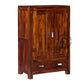 SOLID WOOD 2-DOOR ACCENT CABINET WITH BOTTOM DRAWER