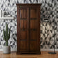 RUSTIC SOLID WOOD 2-DOOR WARDROBE WITH IRON ACCENTS