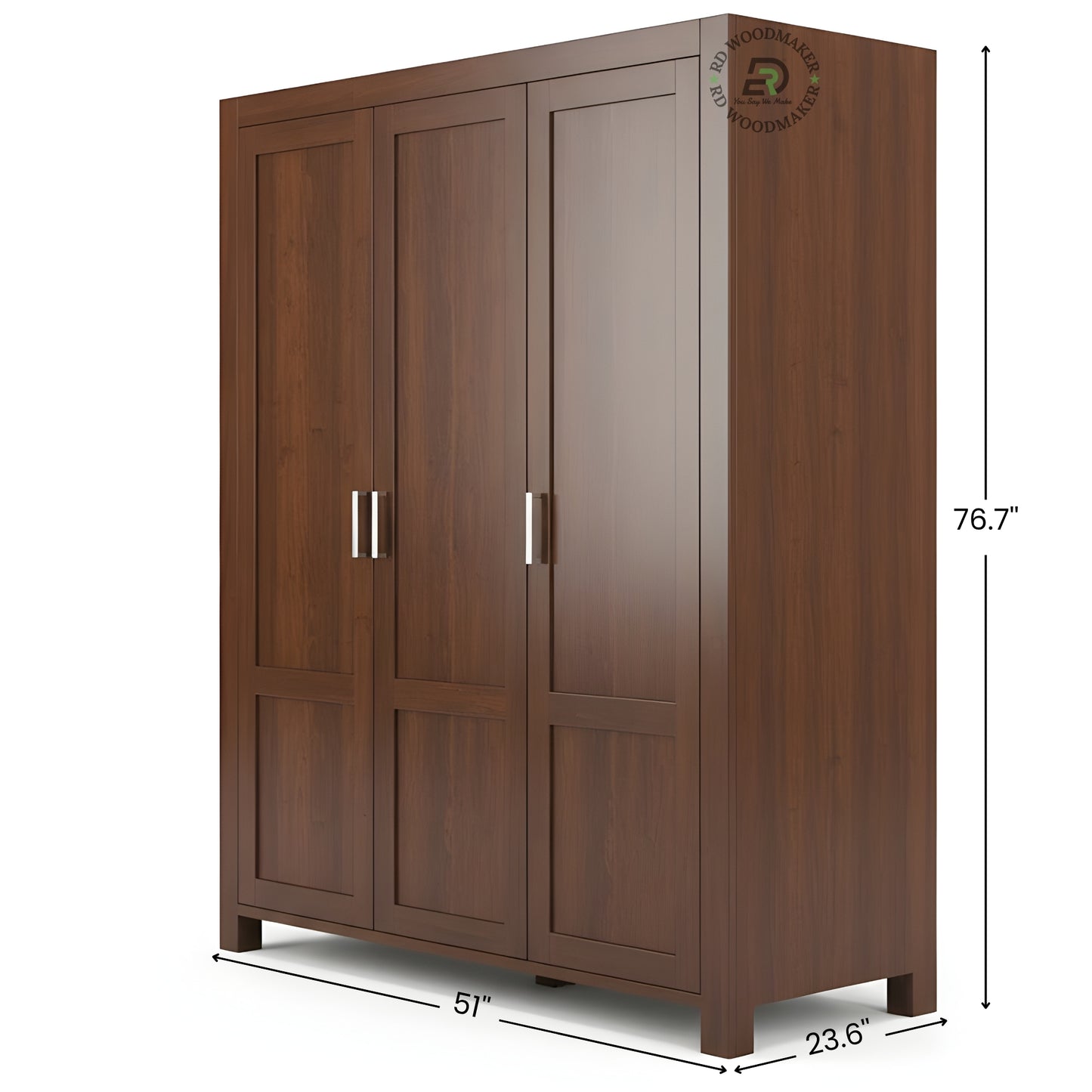 MODERN SOLID WOOD 3-DOOR WARDROBE