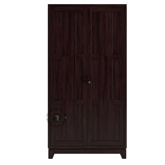 MODERN DARK WOOD 2-DOOR WARDROBE CABINET