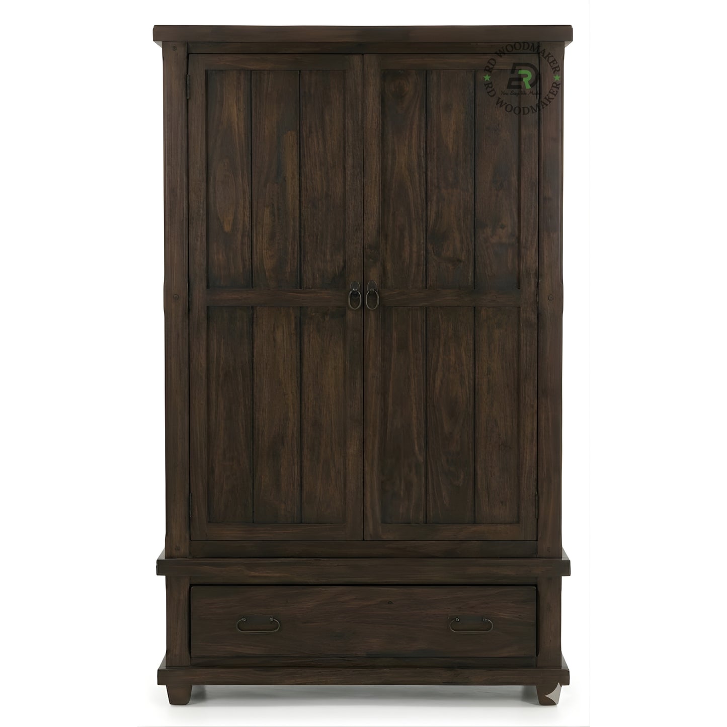 RUSTIC PLANK STYLE SOLID WOOD WARDROBE WITH DRAWER