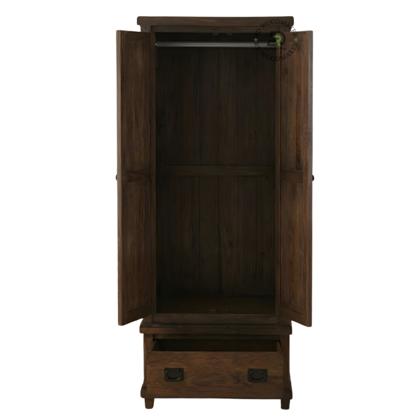 RUSTIC PLANK STYLE SOLID WOOD WARDROBE WITH DRAWER